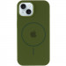 Фото Чохол Silicone Case Full Protective (AA) with Magnetic Safe на Apple iPhone 15 (6.1") (Зелений / Dark Olive) на vchehle.ua