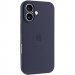 Чохол Silicone Case Full Camera Protective (AA) на Apple iPhone 16 (6.1") (Темно-синій / Midnight blue)