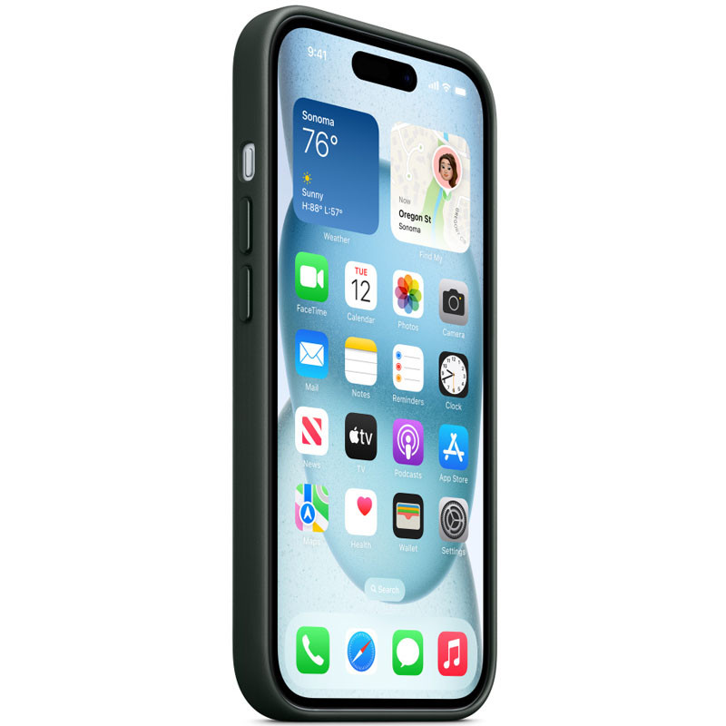 Фото Чохол FineWoven (AAA) with Magnetic Fit на Apple iPhone 15 (6.1") (Ever Green) в маназині vchehle.ua