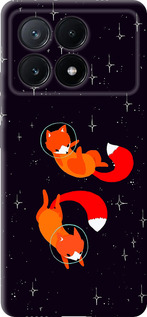 Чехол Лисички в космосе для Xiaomi Poco X6 PRO