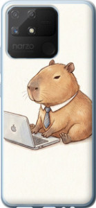 Чехол Funny Capybara CEO Working для Realme Narzo 50A