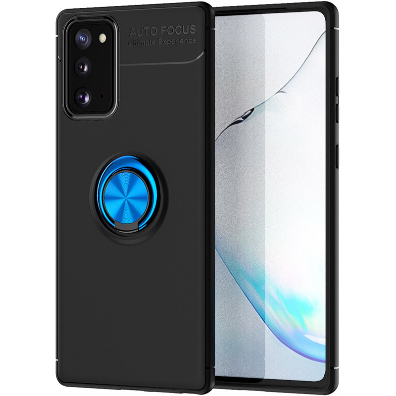 

TPU чохол Deen ColorRing під магнітний тримач (opp) на Samsung Galaxy Note 20 (Чорний / Синій) 930185