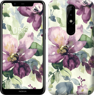 

Чохол Квіти аквареллю на Nokia 5.1 Plus 878394
