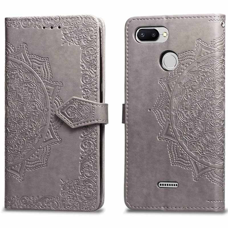 Фото Кожаный чехол-книжка Art Case с визитницей для Xiaomi Redmi 6 (Серый) на vchehle.ua