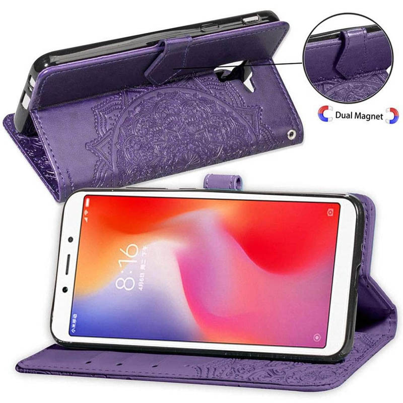 Фото Шкіряний чохол-книжка Art Case з візитницею на Samsung J600F Galaxy J6 (2018) (Фіолетовий) в маназині vchehle.ua