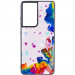 TPU+Glass чохол Diversity на Samsung Galaxy S21 Ultra (Stains multicolored)