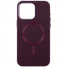 Шкіряний чохол Bonbon Leather Metal Style with Magnetic Safe на Apple iPhone 13 (6.1") (Бордовий / Plum)