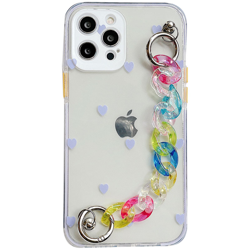 

TPU + PC чохол Colorspot з ремінцем-ланцюгом на Apple iPhone 11 Pro (5.8") (Lilac hearts) 1186915