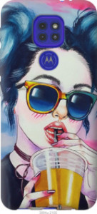 Чехол Арт-девушка в очках для Motorola G9 Play