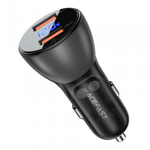 АЗП Acefast B7 metal car charger with digital display 45W (2USB-A)