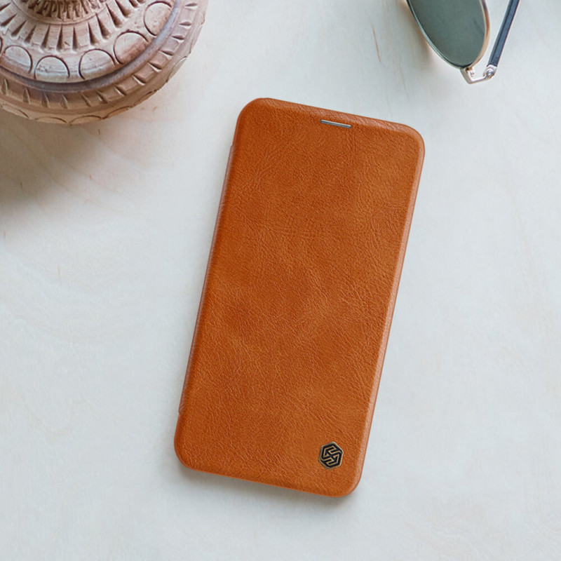 

Кожаный чехол (книжка) Nillkin Qin Series для iPhone 12 (Коричневый) 930927