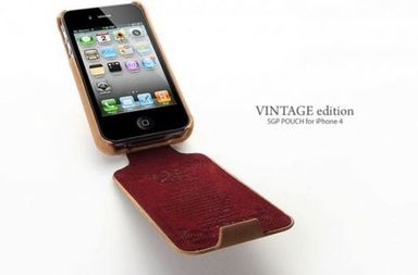 Кожаный чехол SGP Vintage  для Iphone 4
