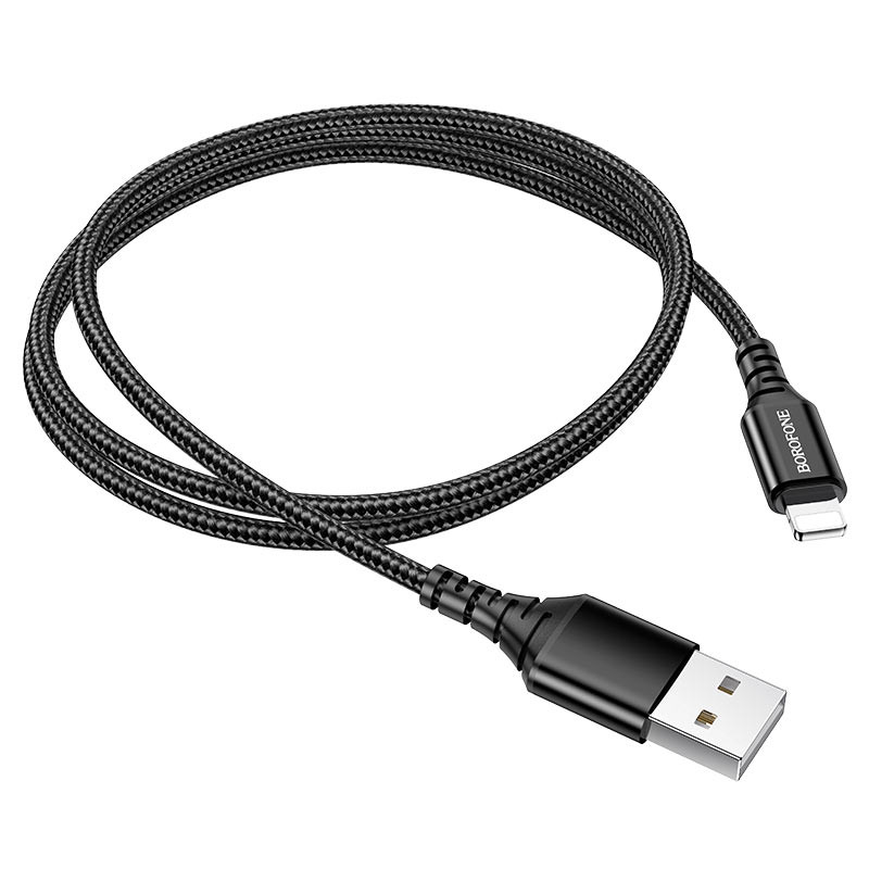 Дата кабель Borofone BX54 Ultra bright USB to Lightning (1m) (Чорний) в магазині vchehle.ua