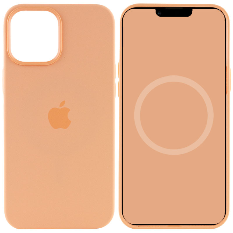 Уценка Чехол Silicone case (AAA) full with Magsafe and Animation для Apple iPhone 12 Pro Max (6.7") (Дефект упаковки / Помаранчевий / Cantaloupe)