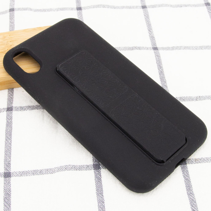 Купити Чохол Silicone Case Hand Holder на Apple iPhone XS Max (6.5") (Чорний / Black) на vchehle.ua