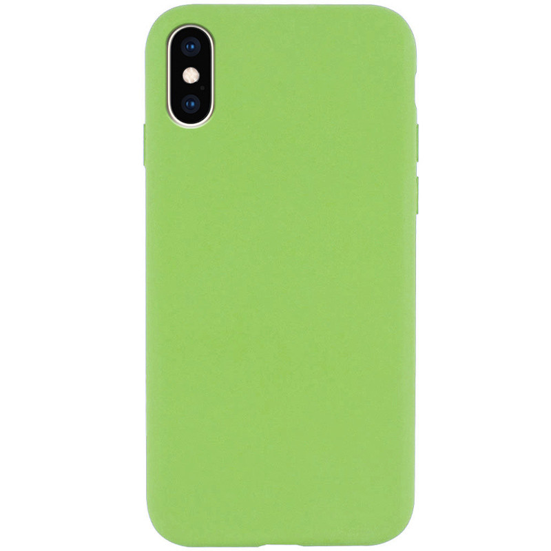 Чехол Silicone Case Full Protective (AA) NO LOGO для Apple iPhone X / XS (5.8") (Мятный / Mint)