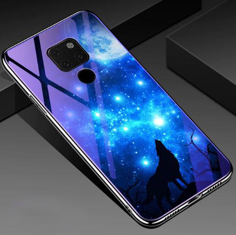 

TPU+Glass чехол Fantasy с глянцевыми торцами для Huawei Mate 20 (Лунная ночь) 682957