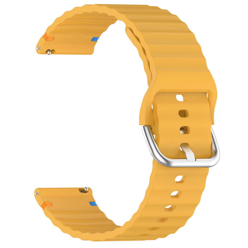 Фото Силіконовий ремінець Wavy для Smart Watch 20mm (Dark Yellow) на vchehle.ua