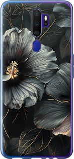 Чехол Черные цветы для Oppo A9 2020