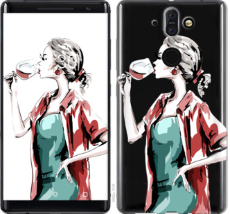 

Чохол Дівчина з келихом на Nokia 8 Sirocco 841868