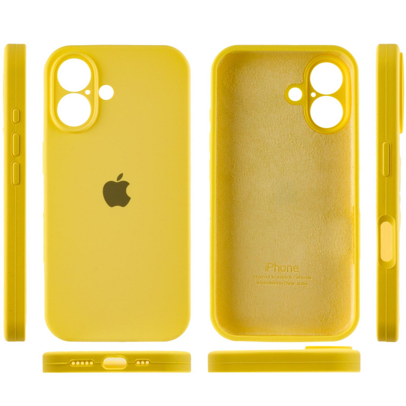 Чехол Silicone Case Full Camera Protective (AA) для Apple iPhone 16 (6.1") (Желтый / Yellow) в магазине vchehle.ua