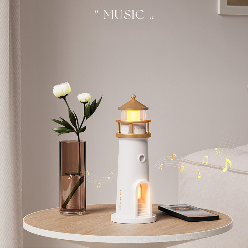 Купити Проектор-нічник A08 Lighthouse 2in1 + Bluetooth колонка (White) на vchehle.ua