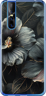 Чохол Чорні квіти на Vivo V15 pro