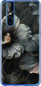 Чехол Черные цветы для Vivo V15 pro