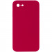 Silicone Case Square Full Camera Protective (AA) NOLOGO на Apple iPhone 7 / 8 / SE (2020) (4.7") (Червоний / Rose Red)