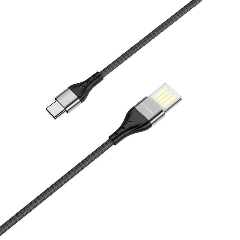 Фото Дата кабель Borofone BU11 Tasteful USB to Type-C (1.2m) (Черный) на vchehle.ua