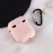 Силіконовий футляр з мікрофіброю для навушників Airpods 1/2 (Рожевий / Pink Sand) в магазині vchehle.ua