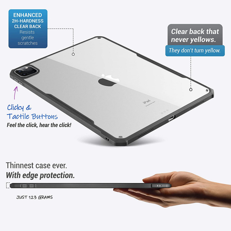 Заказать TPU+PC чехол Xundd c усиленными углами для Apple iPad Pro 12.9" (2020-2022) (Бесцветный / Черный) на vchehle.ua