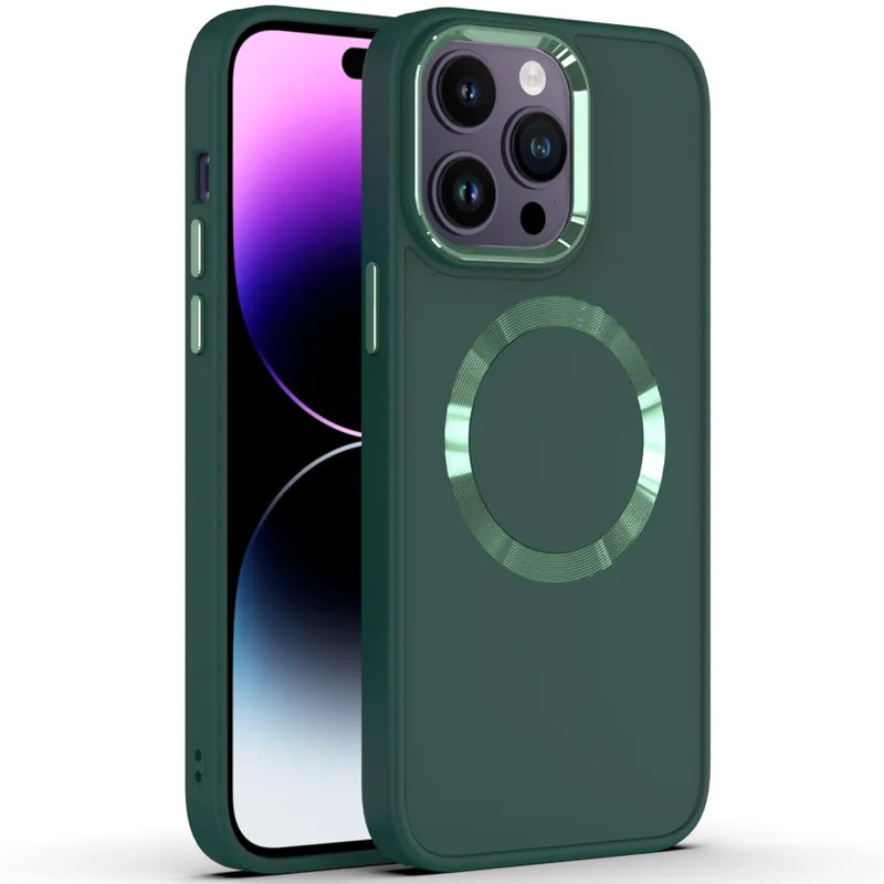 TPU чохол Bonbon Metal Style with Magnetic safe на Apple iPhone 12 Pro Max (6.7") (Зелений / Army Green)