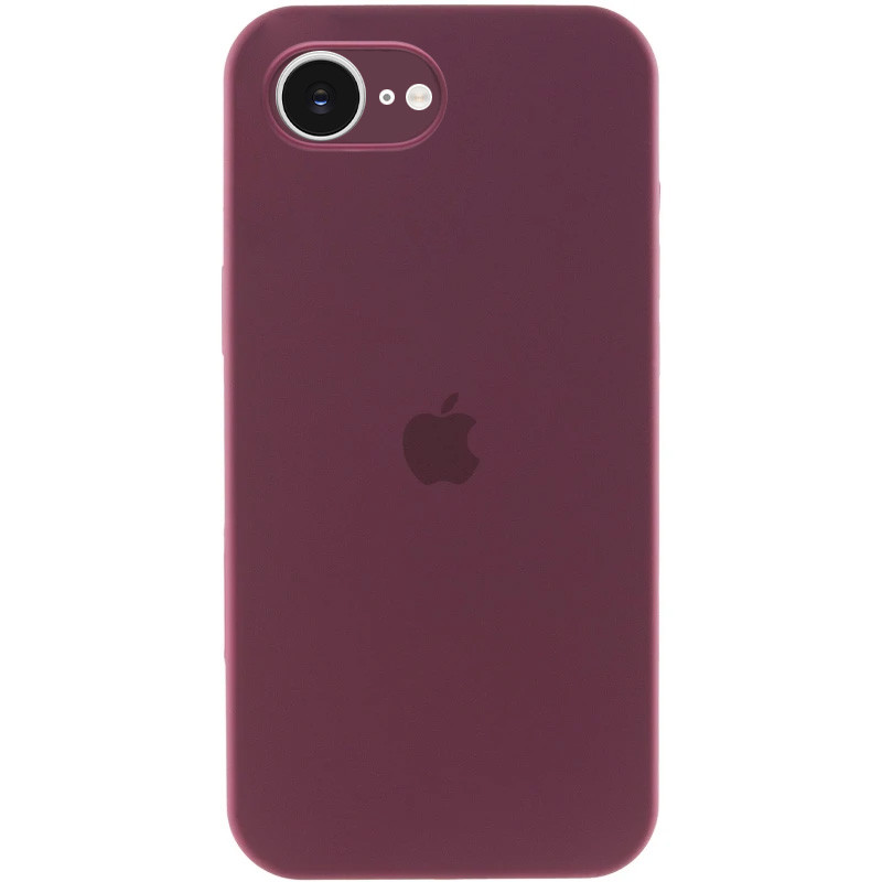 Чохол Silicone Case Full Camera Protective (AA) на Apple iPhone 16e (6.1") (Бордовий / Plum)