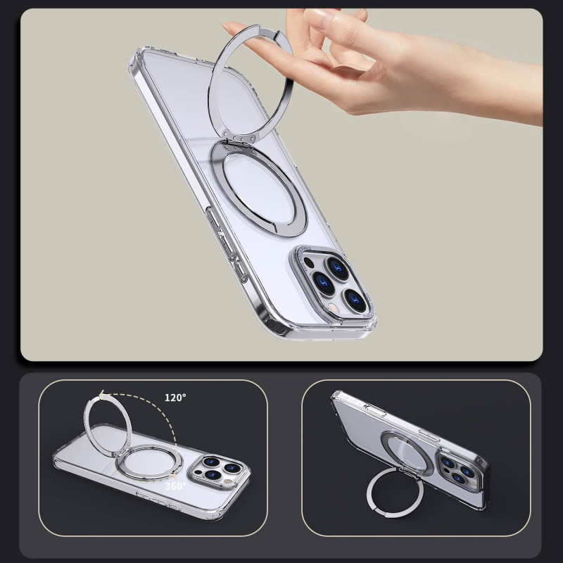 Купить Чехол TPU+PC Empire with Magnetic Safe and Ring для Apple iPhone 16 Pro (6.3") (Clear) на vchehle.ua