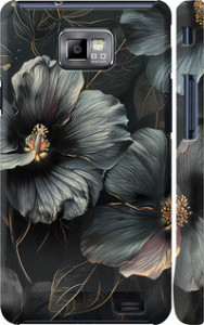 Чохол Чорні квіти на Samsung Galaxy S2 i9100