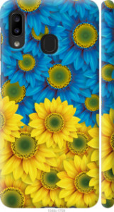 Чехол Жёлто-голубые цветы для Samsung Galaxy A20e A202F