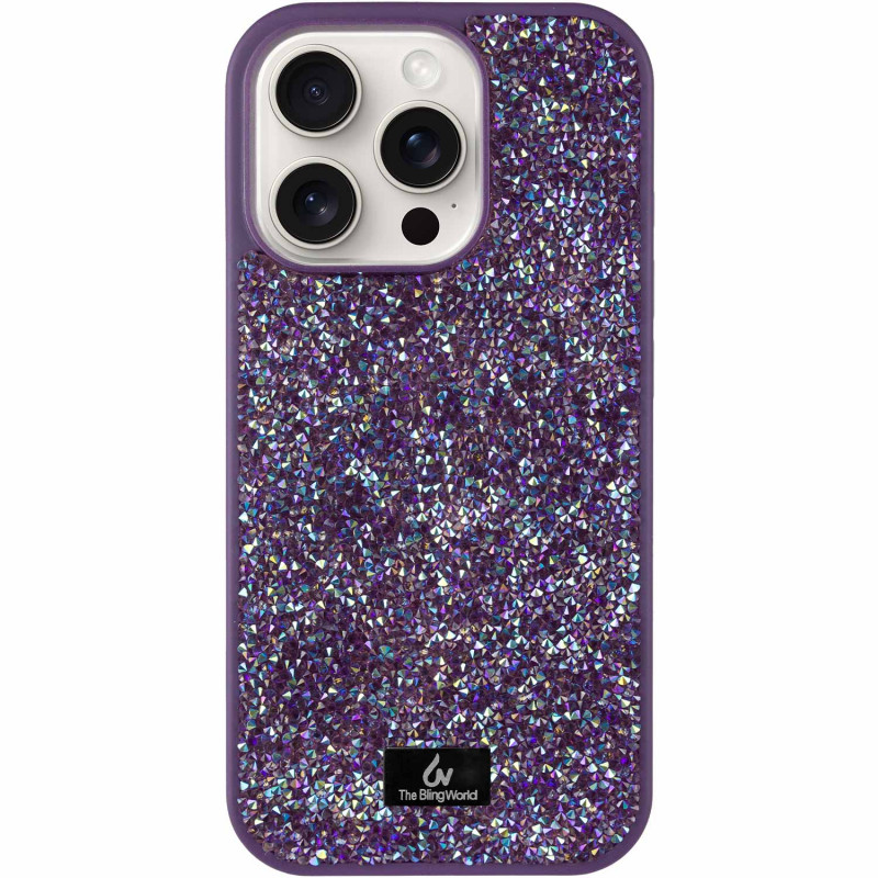 TPU чехол Bling World Rock Diamond для Apple iPhone 16 Pro Max (6.9") (Фиолетовый)