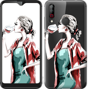 

Чехол Девушка с бокалом для LG W30 841523