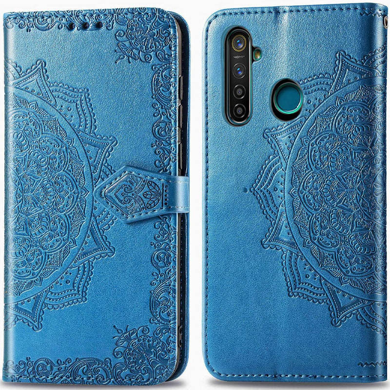 Фото Шкіряний чохол (книжка) Art Case з візитницею на Realme 5 / 6i (Синій) в маназині vchehle.ua