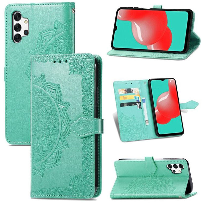 Купить Кожаный чехол-книжка Art Case с визитницей для Samsung Galaxy A32 4G (Бирюзовый) на vchehle.ua