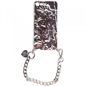 Чехол Metallik с серебристой цепочкой для iPhone SE (2020)