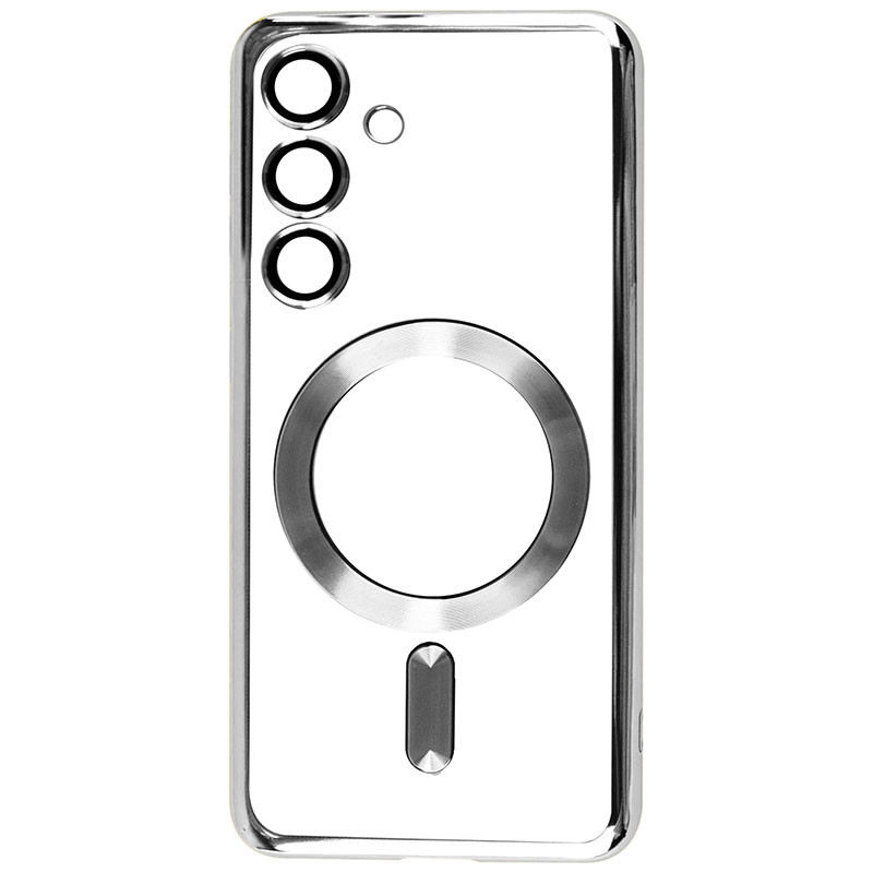 TPU чехол Fibra Chrome with Magnetic safe для Samsung Galaxy S23 FE (Silver)