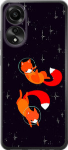 Чехол Лисички в космосе для Oppo A78 4G