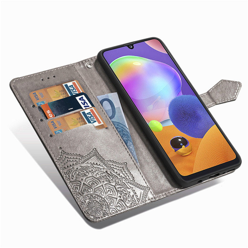 Кожаный чехол-книжка Art Case с визитницей для Samsung Galaxy M23 5G / M13 4G (Серый) в магазине vchehle.ua