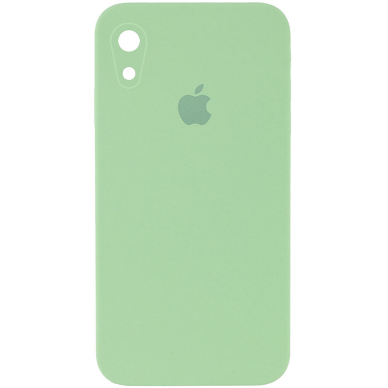 Чохол Silicone Case Square Full Camera Protective (AA) на Apple iPhone XR (6.1") (М'ятний / Mint)