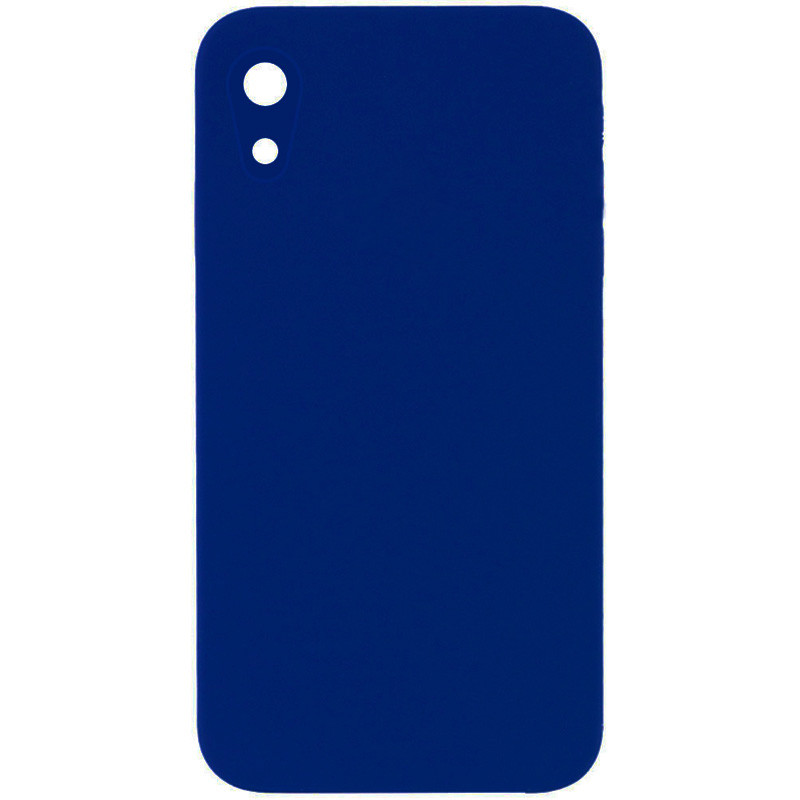 Silicone Case Square Full Camera Protective (AA) NOLOGO на Apple iPhone XR (6.1") (Синій / Deep navy)