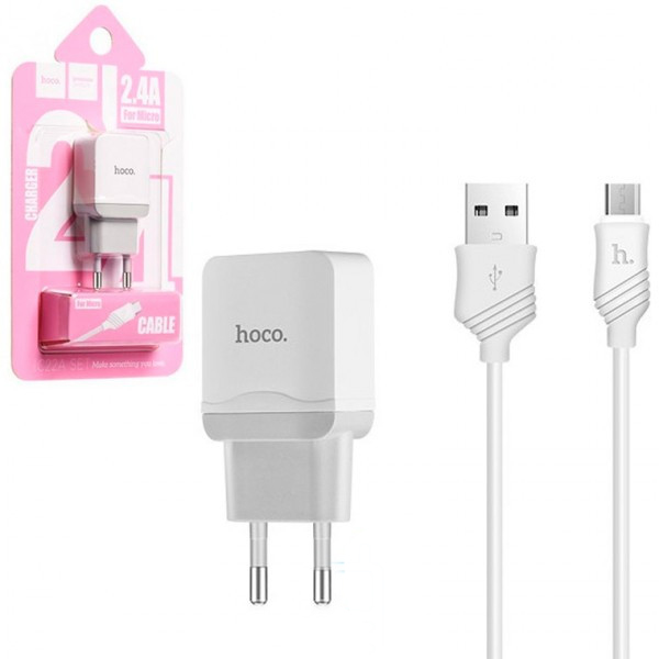 

МЗПHOCO C22A USB Charger 2.4A (+ кабель microUSB) (Білий) 680496