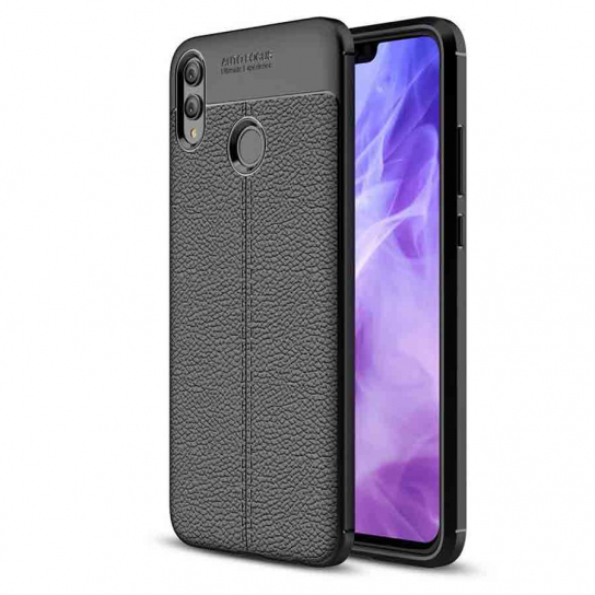 

TPU чохол фактурний (з імітацією шкіри) на Huawei Honor 8X (Чорний) 666184