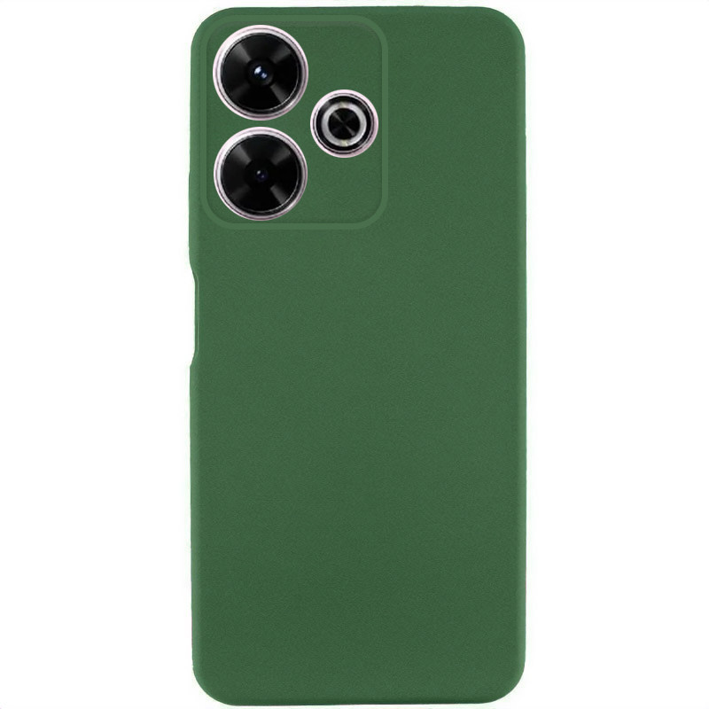 Чехол TPU GETMAN Liquid Silk Full Camera для Xiaomi Redmi 13 4G / Poco M6 4G (Зеленый / Dark green)